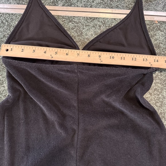 VTG Ralph Lauren Black Terry Halter Tennis Dress Cover Up Y2K Beach Club SZ M - Picture 7 of 10